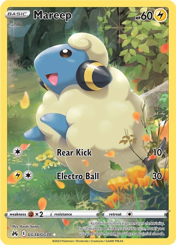 ‼️Pokemon Mareep GG34/GG70 Crown Zenith: Galarian Gallery Holo GRADE 10!💨