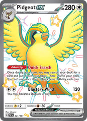 ‼️Pidgeot ex 221/091: Paldean Fates SHINY GRADE 10! FAST SHIP~SHOOT OFFER!💨