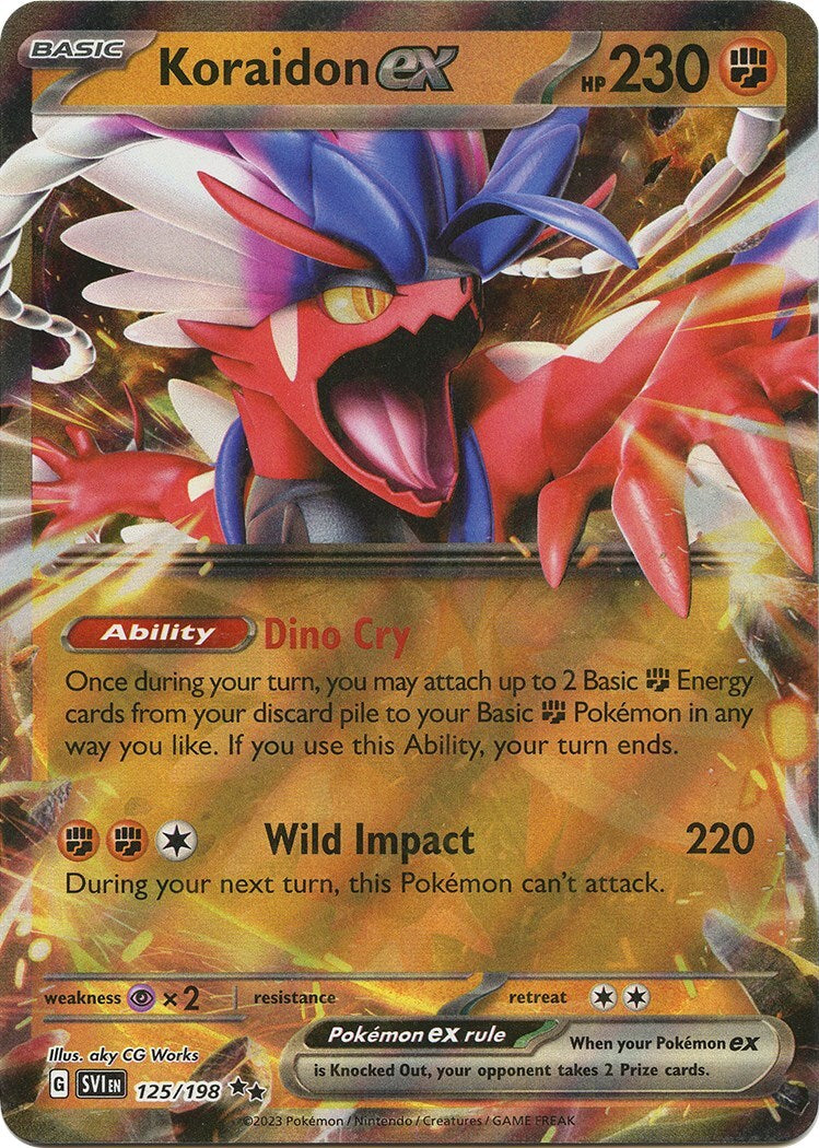 ‼️Koraidon ex 125/198~Scarlet & Violet Base Set GRADE 10~FAST SHIP~SHOOT OFFER💨