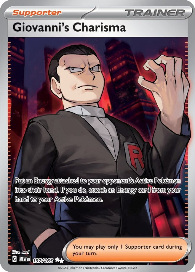 ‼️Giovanni's Charisma 197/165 Scarlet & Violet 151 Holo TAG GRADE 9! FAST SHIP💨