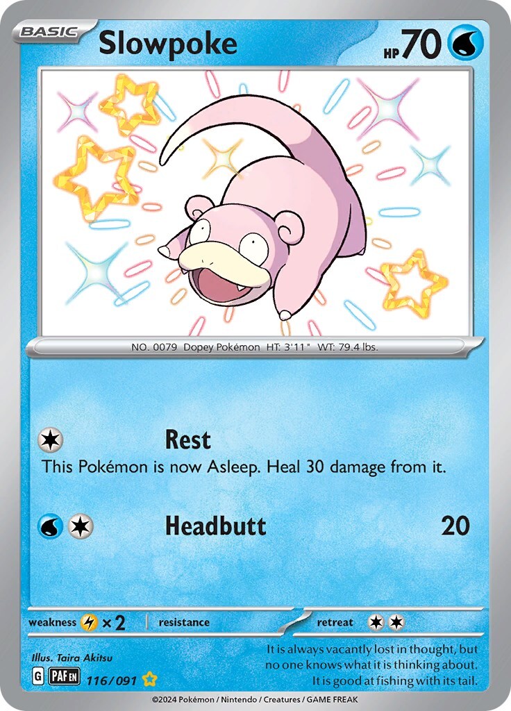 ‼️Slowpoke 116/091: Paldean Fates BABY SHINY GRADE 10! FAST SHIP~SHOOT OFFER!💨