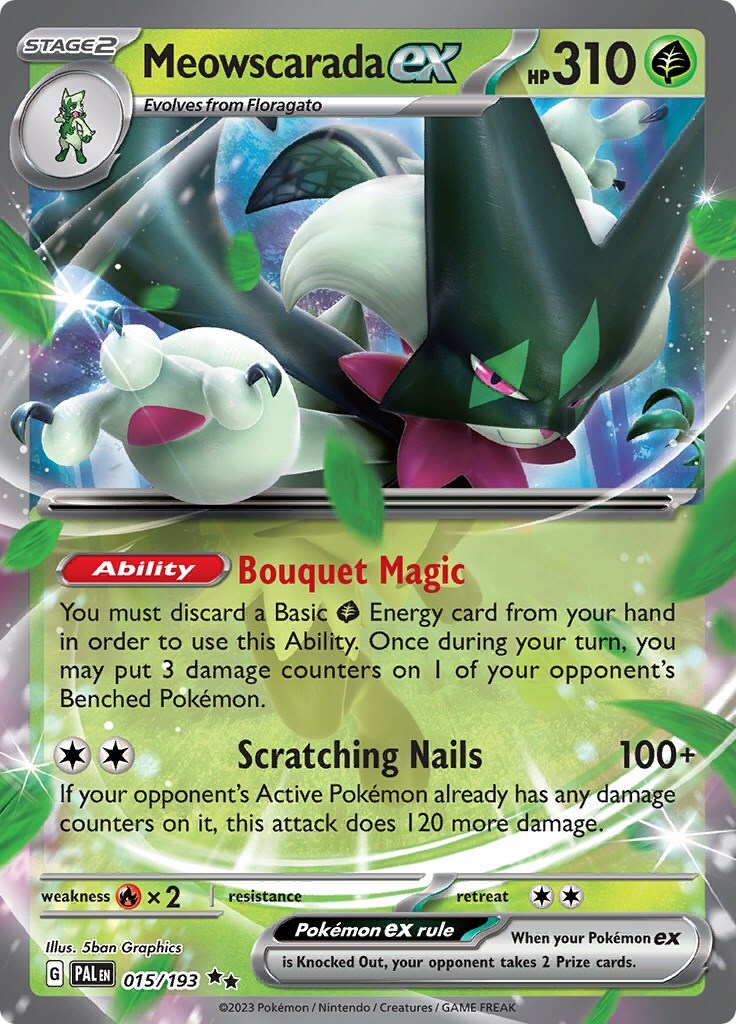 ‼️Pokemon Meowscarada ex 015/193: Paldea Evolved Holo GRADE 10~SHOOT OFFER!💨