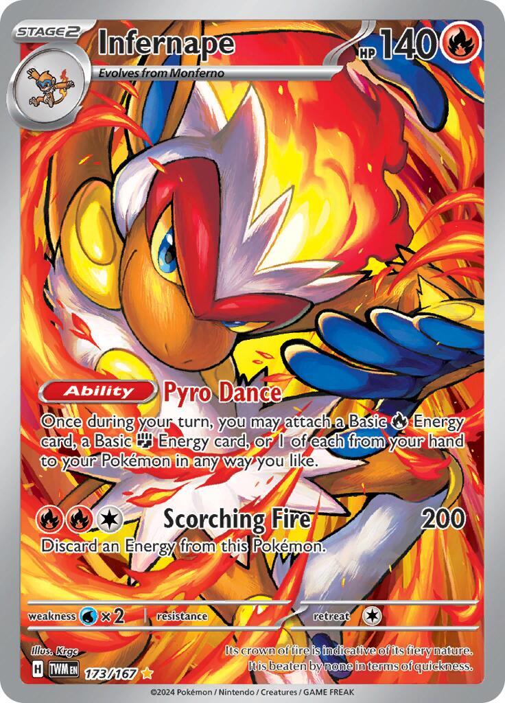 ‼️Pokemon Infernape 173/167: Twilight Masquerade Holo GRADE 9! SHOOT OFFER!💨