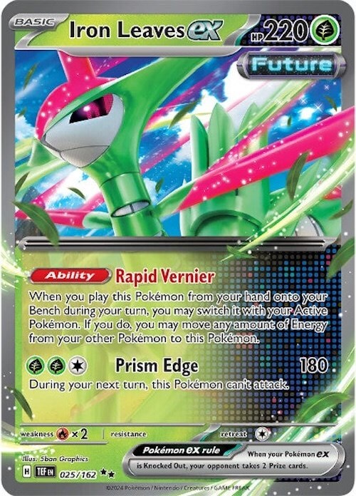 ‼️Pokemon Iron Leaves ex 025/162: Temporal Forces Holo GRADE 10~SHOOT OFFER!💨