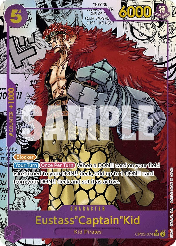 💎ONE PIECE~ Eustass"Captain"Kid Alternate Art OP05-074~GRADE 10 PRISTINE!💨