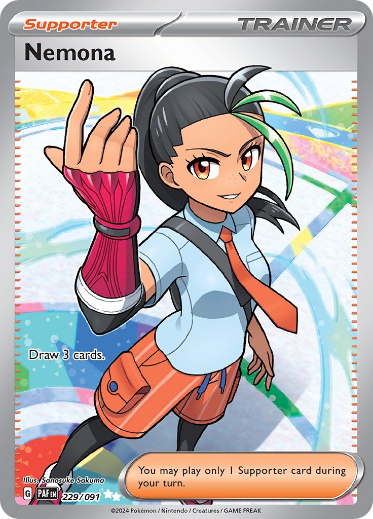 ‼️Pokemon Nemona 229/091: Paldean Fates Holo GRADE 9.5! FAST SHIP~SHOOT OFFER💨