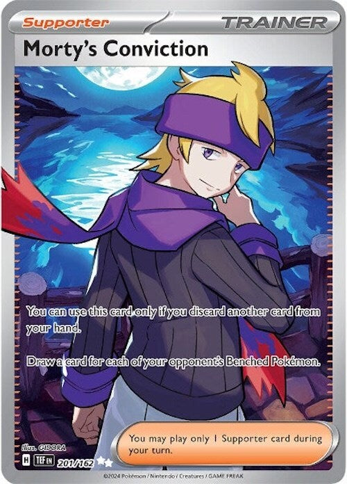 ‼️Pokemon Morty's Conviction 201/162: Temporal Forces Holo GRADE 10~SHOOT OFFER!