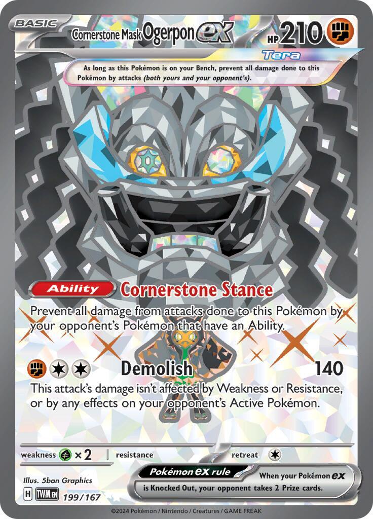 ‼️Pokemon Cornerstone Mask Ogerpon ex 199/167: Twilight Masquerade GRADE 10!💨