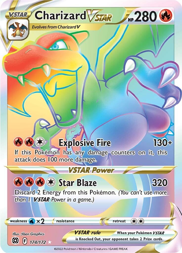 ‼️Charizard VSTAR Pokémon (2022) Brilliant Stars - 174/172~ GRADE 10 PRISTINE!💨
