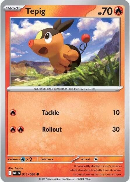 Tepig 011/086 Sv: White Flare Reverse Holo