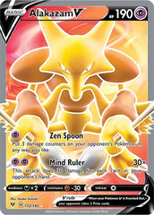 ‼️Alakazam V (Full Art) 172/185: Vivid Voltage Holo GRADE 8.5! SHOOT A OFFER!💨