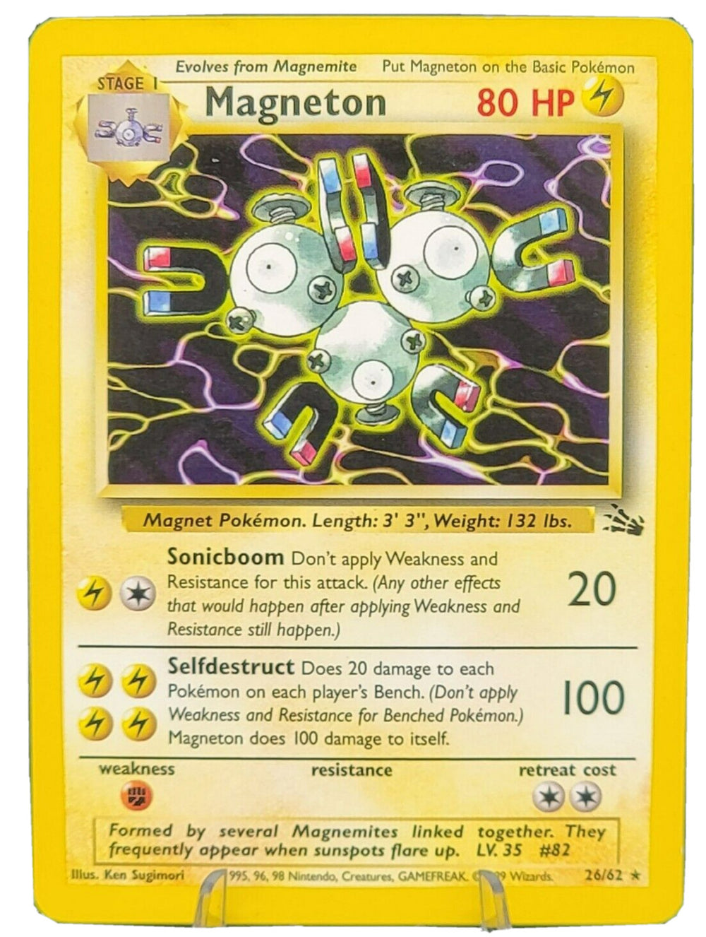 🔥 Magneton 26/62 Pokemon Fossil~ GRADE 10! FAST SHIP SHOOT OFFER💨