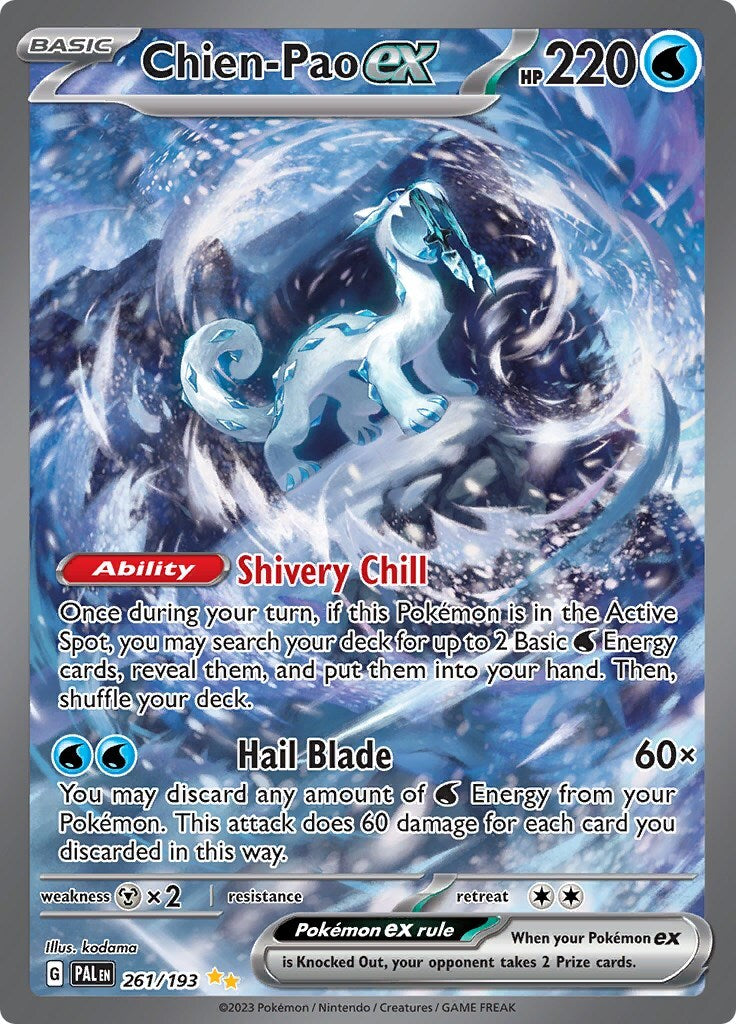 ‼️Pokemon Chien-Pao ex 261/193: Paldea Evolved Holo PSA GRADE 9! FAST SHIP!💨