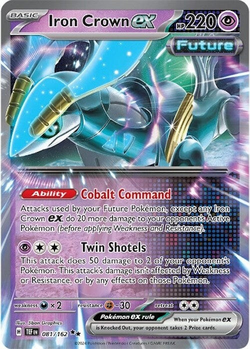 ‼️Pokemon Iron Crown ex 081/162: Temporal Forces Holo GRADE 10! SHOOT OFFER!💨