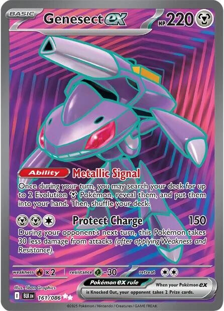 ‼️Genesect ex 161/086: Black Bolt Holo TAG GRADE 10! SAME DAY SHIP~SHOOT OFFER💨