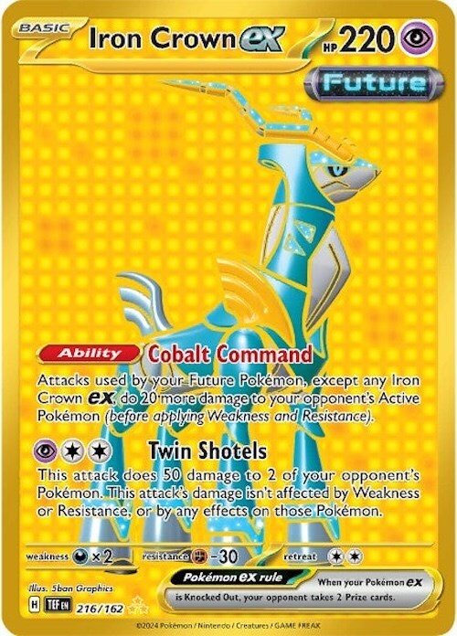 ‼️Pokemon Iron Crown ex 216/162: Temporal Forces Holo GRADE 19~ SHOOT OFFER!💨
