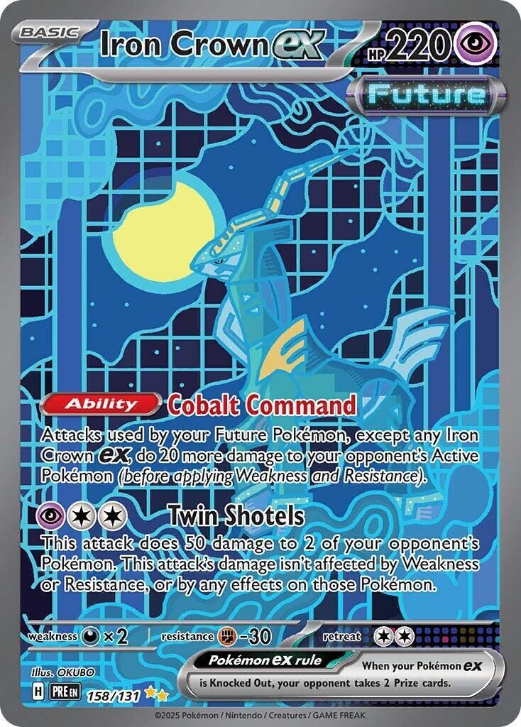 ‼️Iron Crown ex #158~Prismatic Evolutions Holo GRADE 10 PRISTINE GOLD LABEL!💨