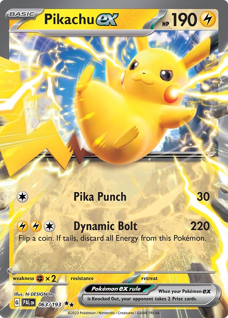 ‼️Pikachu ex 063/193: Paldea Evolved Holo GRADE 10! SHIPS FAST! SHOOT OFFER!💨