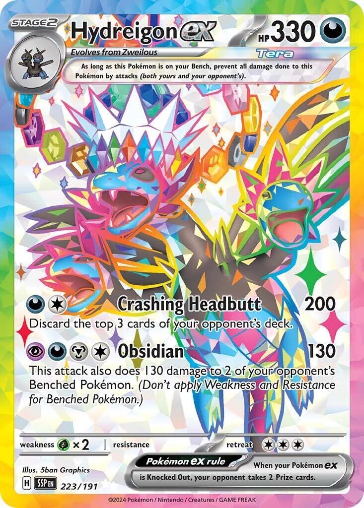 ‼️POKEMON Hydreigon ex 223/191: Surging Sparks GRADE 10! FAST SHIP~SHOOT OFFER💨