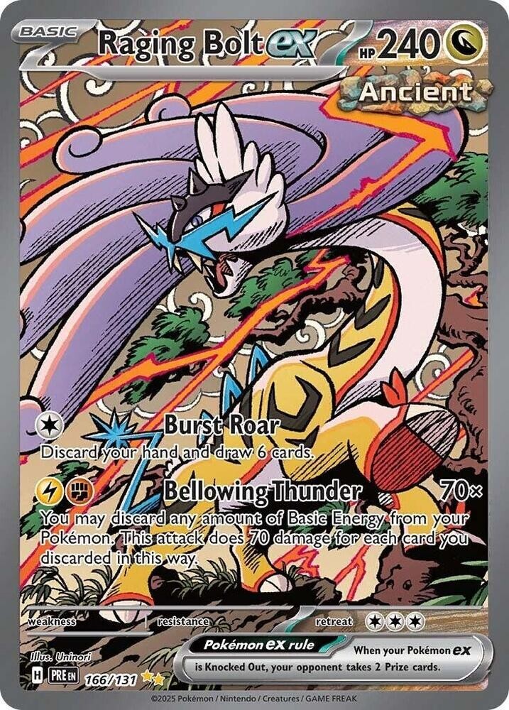 ⚡️ Raging Bolt ex #166 Prismatic GRADE 10 PRISTINE GOLD LABEL LOW TOP POP!💨