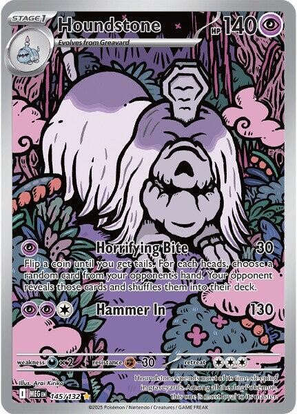 🌟Houndstone 145/132: Mega Evolution Holo GRADE 10 PRISTINE GOLD LABEL TOP POP💨