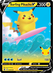 ‼️Pokemon Surfing Pikachu V 008/025 Celebrations Holo GRADE 9.5~FAST SHIPPING💨