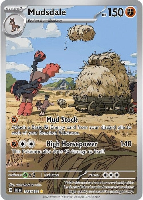 ‼️2024 POKEMON TEMPORAL FORCES #175 MUDSDALE ILLUSTRATION RARE GRADE 10!💨