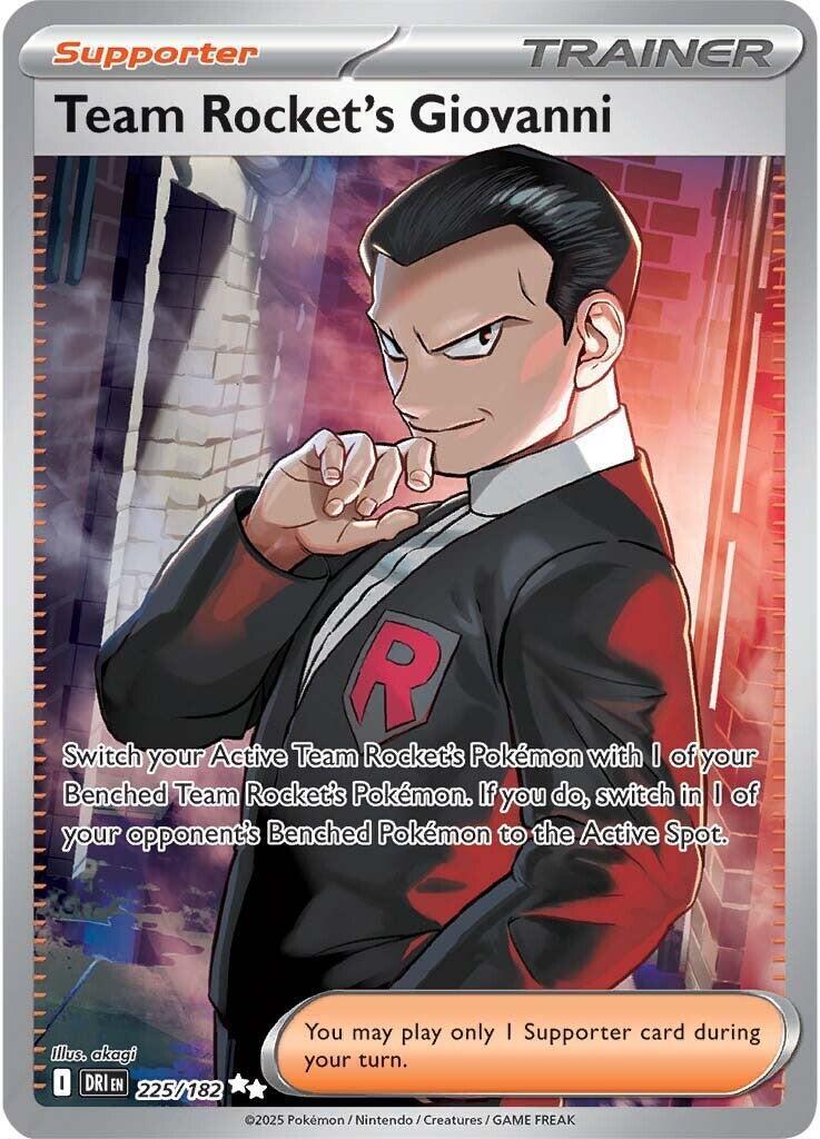 ‼️Team Rocket's Giovanni 225/182: Destined Rivals Holo GRADE 10! SHIPS FAST!💨