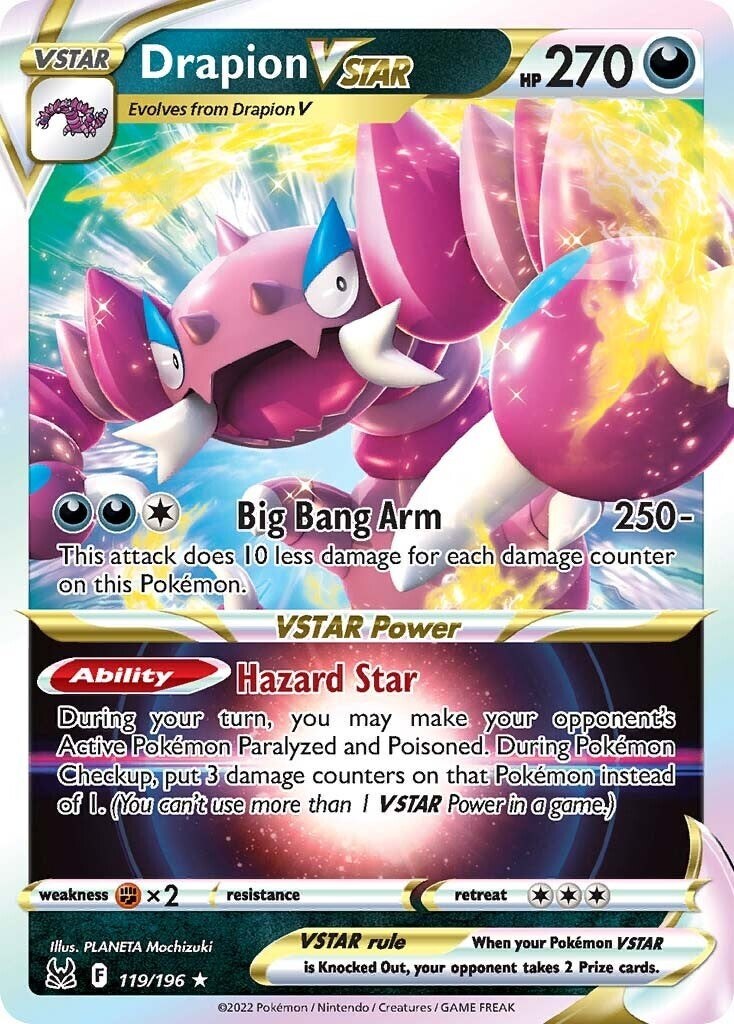 ‼️Pokemon Drapion VSTAR 119: Lost Origin Holo GRADE 10~FAST SHIP~SHOOT OFFER!💨