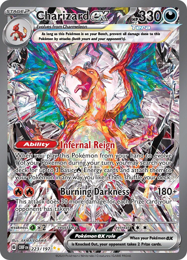 ‼️Charizard ex 223/197 SV03: Obsidian Flames Holo GRADE 9.5! SHIPS SAME DAY!💨