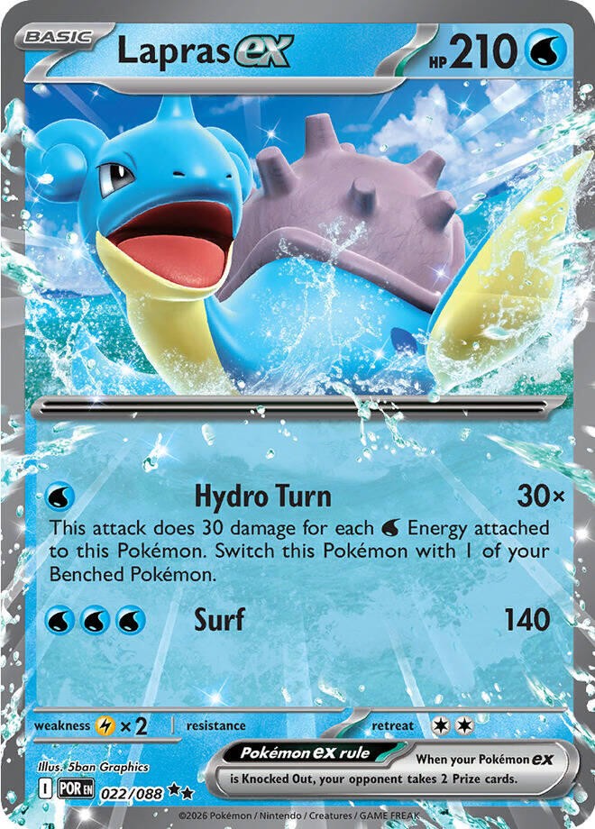 💙 Lapras ex 022/088 Perfect Order Holo TAG GRADE 9! SAME DAY SHIP SHOOT OFFER💨