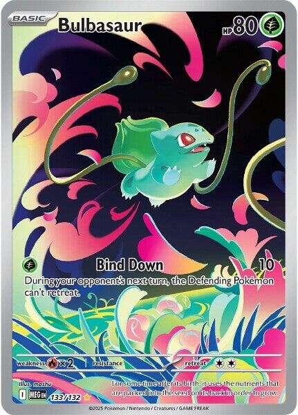 🥬Bulbasaur 133/132: Mega Evolution TAG GRADE 8.5! FAST SHIP~SHOOT OFFER!💨