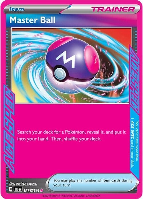 ‼️Pokemon Master Ball 153/162: Temporal Forces Holo GRADE 10! FAST SHIPPING!💨