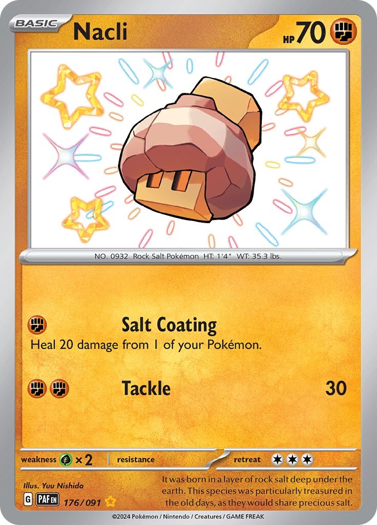 ‼️Pokemon Nacli 176/091: Paldean Fates Holo GRADE 10! FAST SHIP~SHOOT OFFER!💨