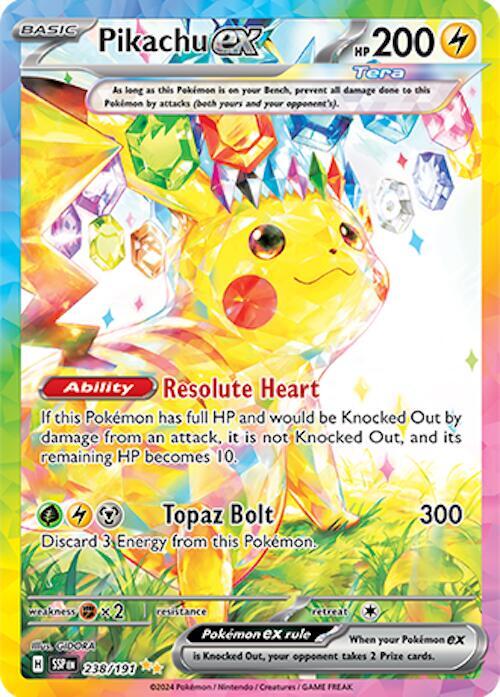 ‼️Pikachu ex 238/191 Sv08: Surging Sparks Holo GRADE 10! SHIPS SAME DAY!💨