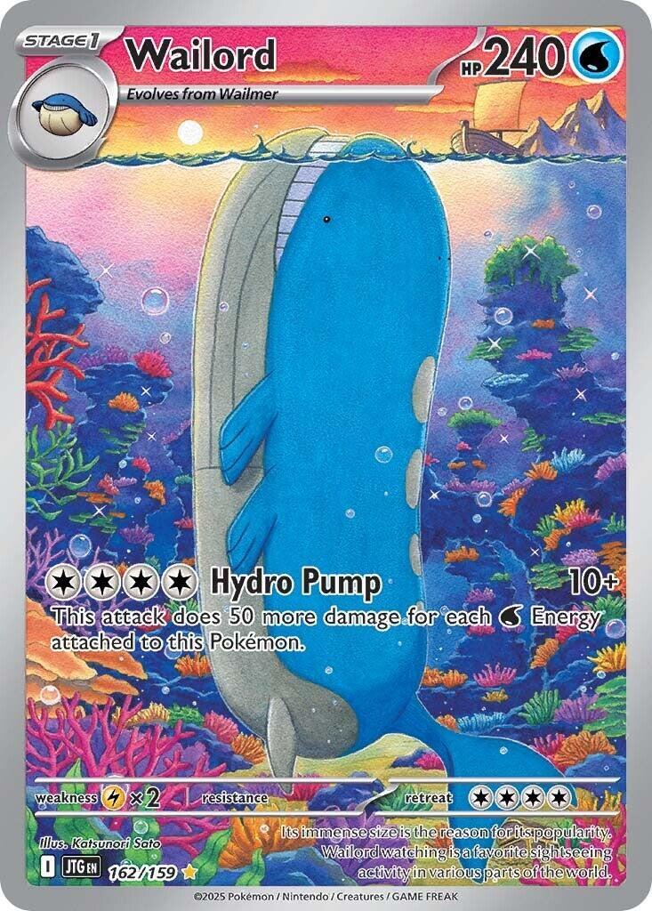 ‼️Wailord Pokémon (2025) Journey Together - 162/159 Illustration Rare GRADE 10💨