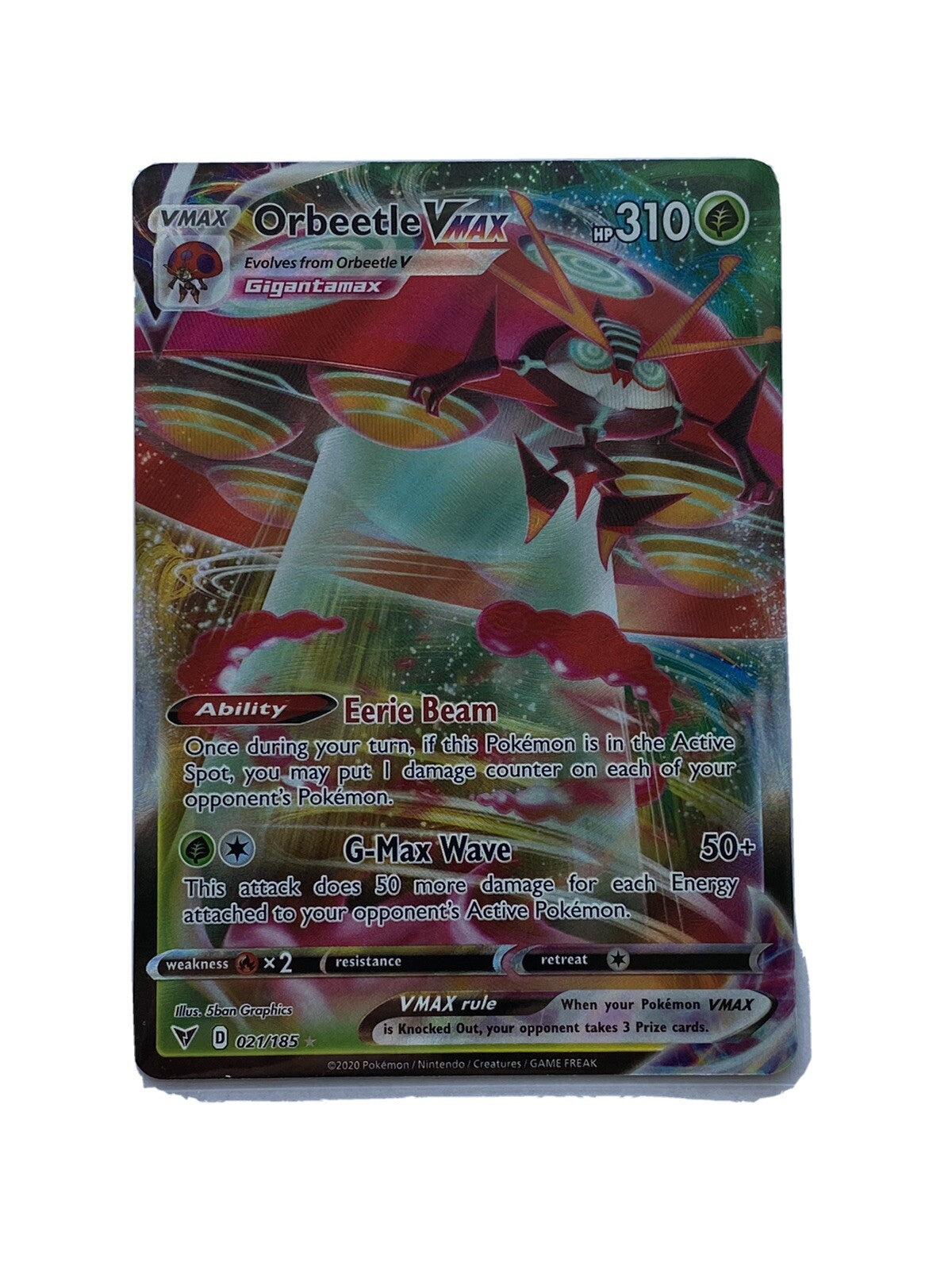 ⚠️ Orbeetle VMAX 021 Pokemon Vivid Voltage Holo~GRADE 10~FAST SHIP SHOOT OFFER💨