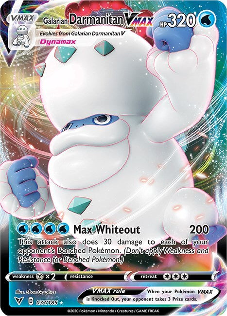 ‼️Galarian Darmanitan VMAX 037/185 Swsh04: Vivid Voltage Holo GRADE 10!💨