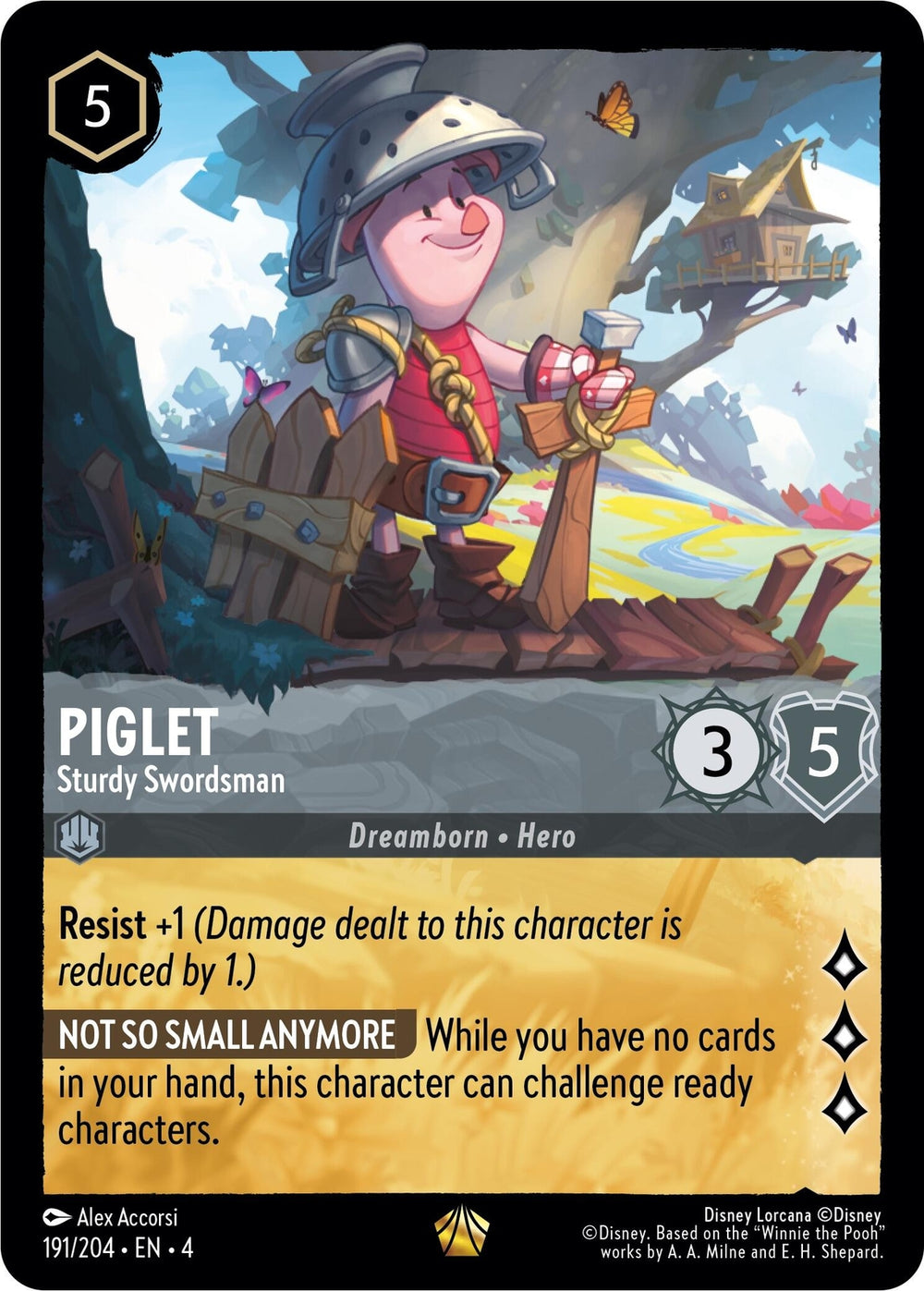 ‼️Piglet Sturdy Swordsman 191/204 Ursula's Return Cold Foil GRADE 10~FAST SHIP💨