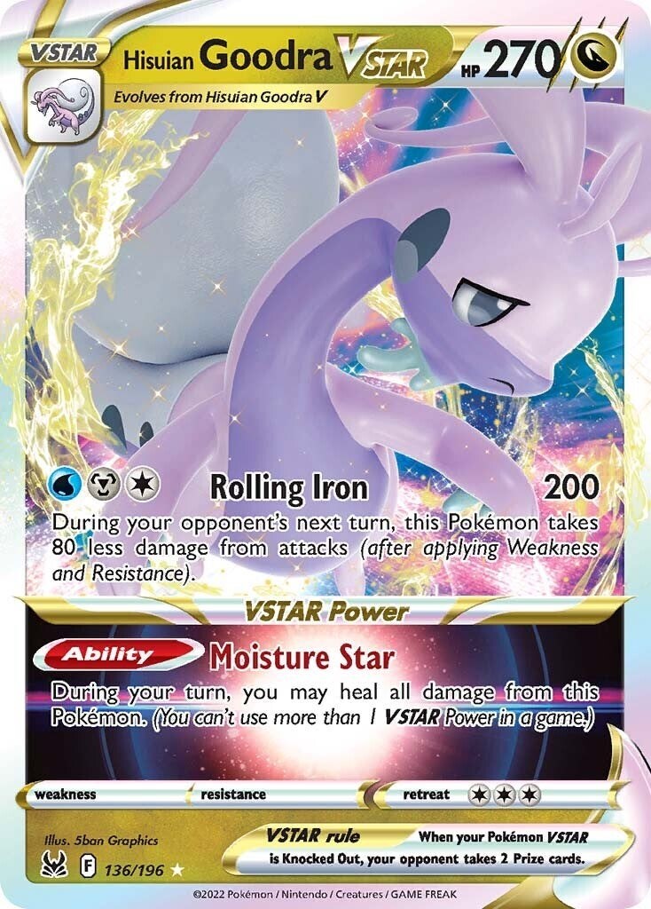 ‼️Pokemon Hisuian Goodra VSTAR 136/196: Lost Origin Holo GRADE 10~SHOOT OFFFER💨