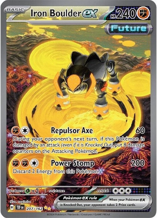 ⚡️Pokemon Iron Boulder ex #207 Temporal Forces GRADE 10 PRISTINE GOLD LABEL!💨