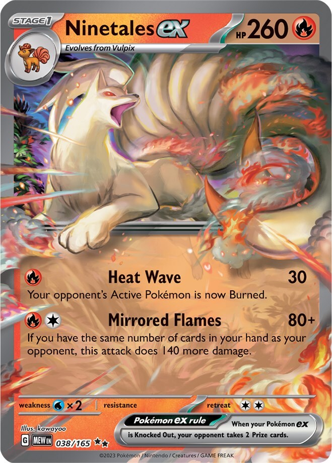 ‼️Pokemon Ninetales ex 038/165: Scarlet & Violet 151 Holo GRADE 10~SHOOT OFFER💨