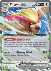‼️Pokemon Pidgeot ex 164/197: Obsidian Flames Holo GRADE 10~SHOOT OFFER!💨