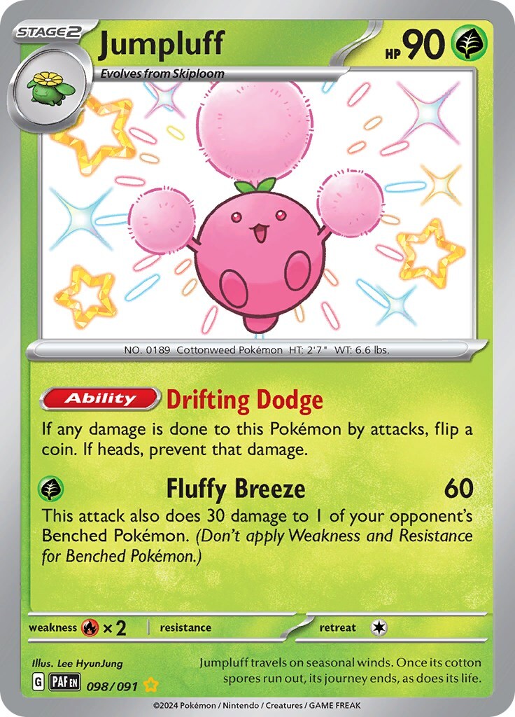 ‼️Pokemon Jumpluff 098/091: Paldean Fates Holo GRADE 9.5! FAST SHIP~SHOOT OFFER