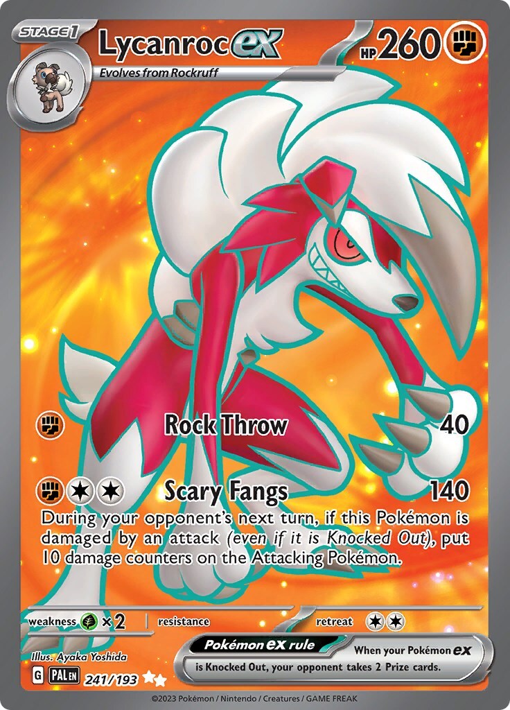 ‼️Pokemon Lycanroc ex 241/193: Paldea Evolved Holo GRADE 9.5! SHOOT OFFER!💨
