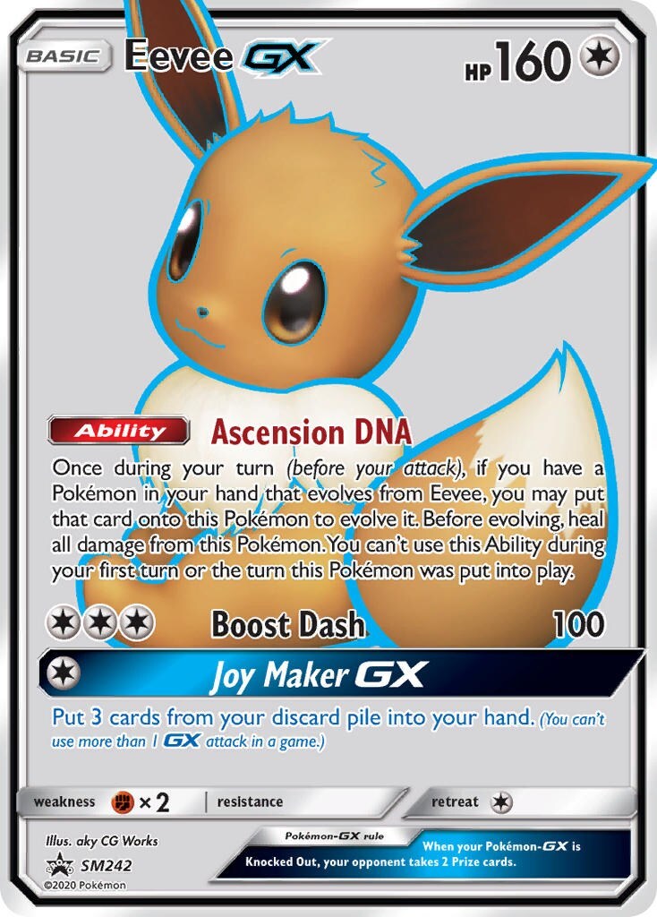 ‼️Pokemon Eevee GX SM242 Sm TAG TEAM Holo GRADE 10~FAST SHIP~SHOOT OFFER!💨