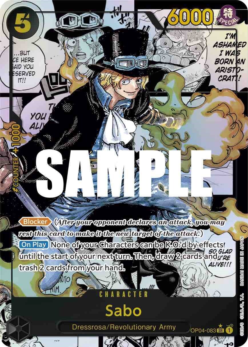 🔥ONE PIECE SABO MANGA~ OP04-083 Kingdoms of Intrigue~CGC 10 PRISTINE GOLD LABEL