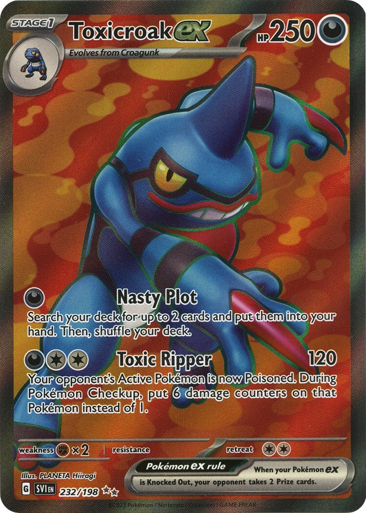 ‼️Pokemon Toxicroak ex 232/198: Scarlet & Violet Base Set Holo GRADE 10!💨