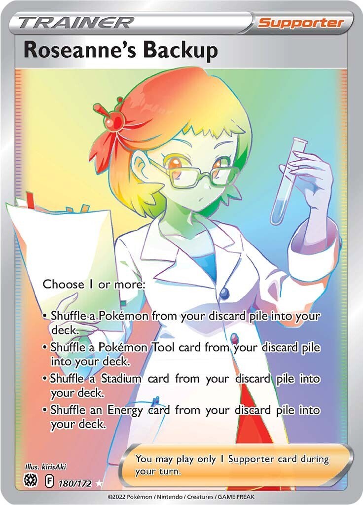 ‼️Roseanne's Backup (Secret) 180/172 Swsh09: Brilliant Stars Holo GRADE 9!💨