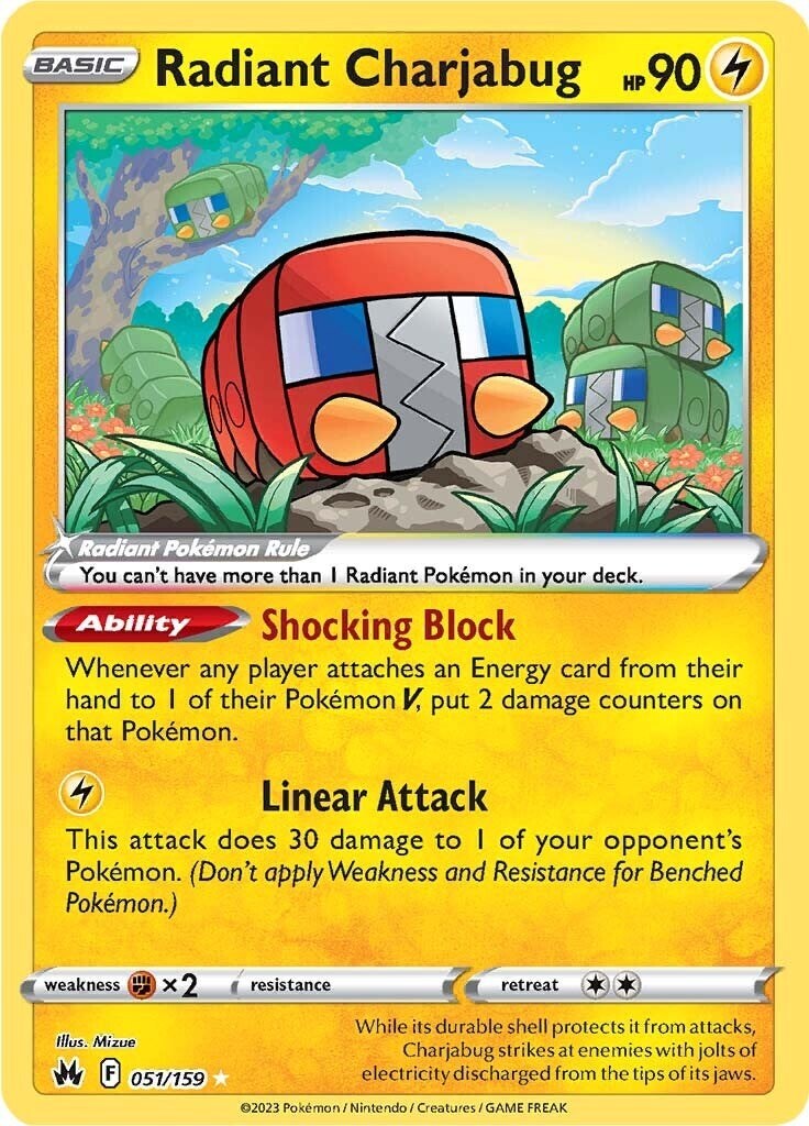 Radiant Charjabug 051/159 Crown Zenith Holo